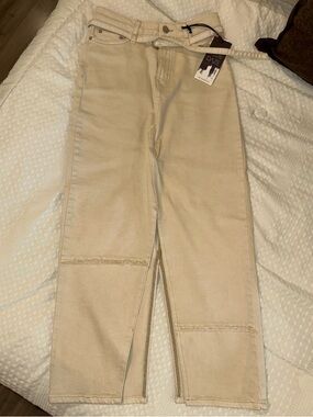 Blue Daze Cream long skirt with split